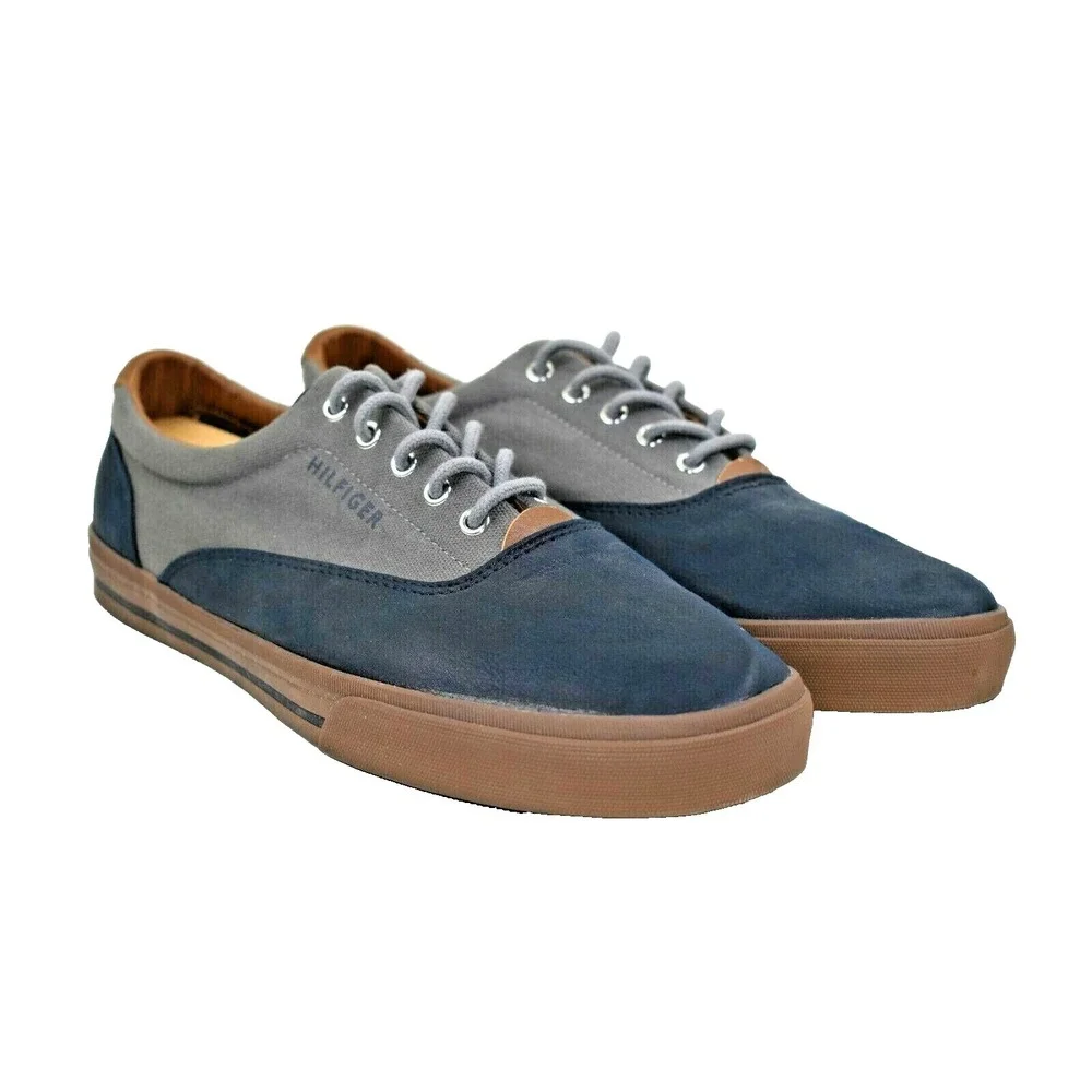 Tommy Hilfiger Phelip Men's Size 10 Brown Blue Gray Canvas‎ Sneakers Shoes
